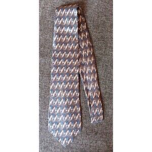 Dress Tie 70s 80s 90s Y2K New Vintage Stock Mens Arrow Blue Beige 60 Inches